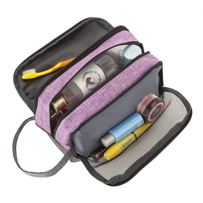 Yeiotsy Toiletry Bag  Color Clash Durable Travel Toiletry Organizer Bag (Purple) - Image 5